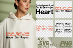 4x Praise Over Fear Prayed Over SVG Cut Files Cricut Product Image 1