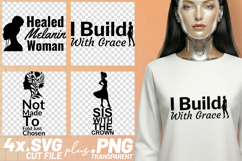 4x Motivational Quotes Healed Melanin SVG Cut Files Afro Product Image 1