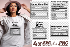 4x Funny Quotes Horse Mom Club Energy Mode SVG Cut Files Product Image 1