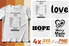 4x Christian Quotes Mercy Hope Love SVG Cut Files Grace Way Product Image 1