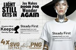 4x Inspirational Quotes Joy Steady SVG Cut Files Light Product Image 1