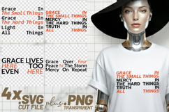 4x Grace Small Things Lives Here Fear SVG Cut Files Cricut Product Image 1