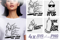 4x Safe Sex Wrap It Up Condom SVG Cut Files Shirt Design Product Image 1