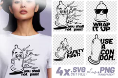 4x Safe Sex Wrap It Up Condom SVG Cut Files Shirt Design Product Image 1