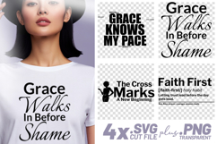 4x Christian Quotes Grace Faith SVG Cut Files New Beginnings Product Image 1