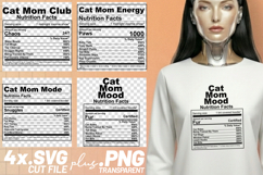 4x Funny Quotes Cat Mom Club Energy Mode Mood SVG Cut Files Product Image 1