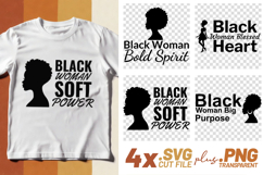 4x Inspirational Quotes Black Woman Soft Power SVG Cut Files Product Image 1