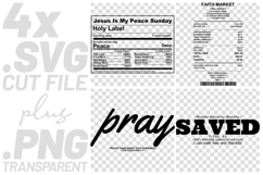 4x Religious Quotes Pray Saved SVG Cut Files Peace DIY Craft Product Image 1