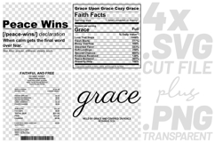 4x Christian Quotes Peace Wins SVG Cut Files Grace Facts Product Image 1