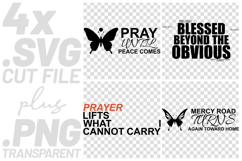4x Religious Quotes Pray Until Peace SVG Cut Files Mercy DIY Product Image 1