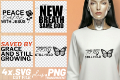 4x Christian Quotes Saved By Grace SVG Cut Files Jesus Product Image 1