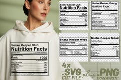 4x Funny Quotes Pet Snake Nutrition Fact SVG Cut Files Product Image 1