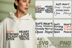 4x Soft Heart Strong Steady Open SVG Cut Files Cricut Product Image 1