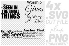 4x Christian Quotes Anchor First SVG Cut Files Cricut Shirt Product Image 1