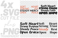 4x Soft Heart Strong Faith Grace SVG Cut Files Cricut Product Image 1