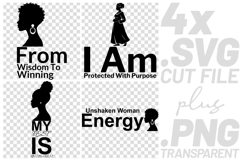 4x Motivational Quotes Wisdom Winning SVG Cut Files Afro Product Image 1