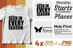 4x Christian Faith SVG Bundle Holy First Worship Quotes Product Image 1