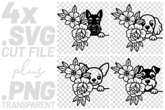 4x Dog Corner Scottie Chihuahua Schnauzer SVG Cut Files Product Image 1