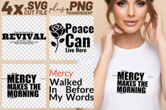 4x Christian Quotes Revival Mercy SVG Cut Files Peace Grace Product Image 1