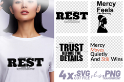4x Christian Quotes Rest Mercy SVG Cut Files Trust Quietly Product Image 1