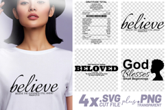 4x Christian Quotes Beloved SVG Cut Files Believe DIY Craft Product Image 1