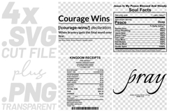 4x Christian Quotes Courage Wins SVG Cut Files Kingdom Pray Product Image 1