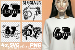 4x Six Seven 67 Skeleton Hands SVG Cut Files Shirt Design Product Image 1