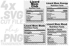 4x Funny Quotes Lizard Mom Club Energy Mode SVG Cut Files Product Image 1
