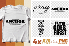 4x Christian Quotes Pray Anchor SVG Cut Files Loved Crafts Product Image 1
