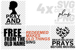 4x Christian Quotes Pray Keep Believing SVG Cut Files Craft Product Image 1
