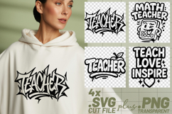 4x Teacher Designs SVG Cut Files Cricut Sublimation Shirt Product Image 1