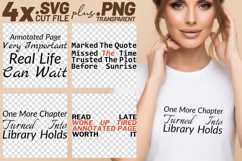 4x Bookish Quotes One More Chapter Read SVG Cut Files Cricut Product Image 1