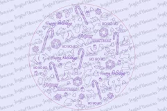 Merry Christmas Wood Round Sign SVG | Laser Score SVG file Product Image 2