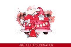 Valentines day gnomes riding truck Sublimation Product Image 1