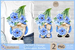 Gnomes png clipart | Watercolor gnome with anemones Product Image 1