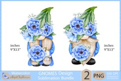 Gnomes png clipart | Watercolor gnome with anemones Product Image 2