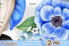 Gnomes png clipart | Watercolor gnome with anemones Product Image 3