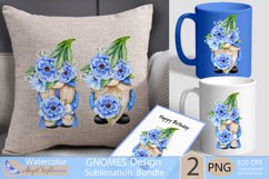 Gnomes png clipart | Watercolor gnome with anemones Product Image 5