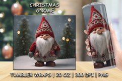 3D Christmas Gnome Tumbler Wrap 20 Oz Product Image 1