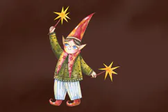 Watercolor Christmas Elves Product Image 6