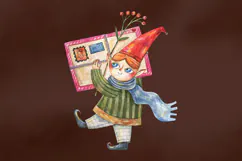 Watercolor Christmas Elves Product Image 3