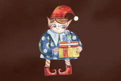 Watercolor Christmas Elves Product Image 10