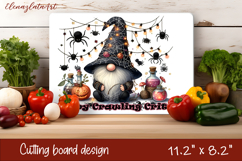 Halloween Chopping Board | Dwarf with Pumpkin ghost Product Image 1