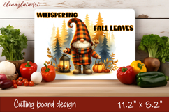 Gnome cutting board for Autumn, pumpkins, leaves Product Image 1