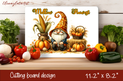 Gnome cutting board for Autumn, pumpkins, leaves Product Image 1