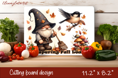 Gnome cutting board for Autumn, pumpkins, leaves Product Image 1