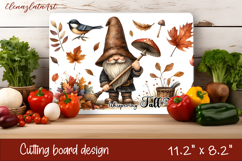 Gnome cutting board for Autumn, pumpkins, leaves Product Image 1