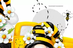 Bee Gnomes Truck PNG clipart Watercolor bee Gnome Truck Product Image 3