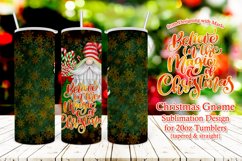Gnome Believe in the Magic of Christmas 20oz Tumbler Wrap Product Image 1