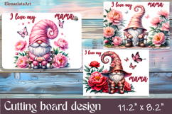 Flowers Gnomes Cutting Board Sublimation, Mom Kitchen Product Image 1